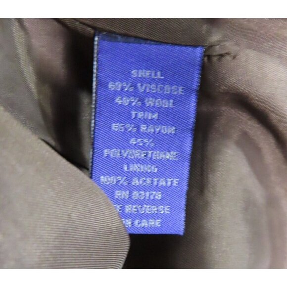 Vintage Vivienne Tam Skirt 2 Wool Viscose Rayon Trim Lined 1990s Classic Brown - Picture 8 of 9